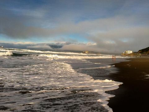 Photo : Ocean Beach, vagues et nuages